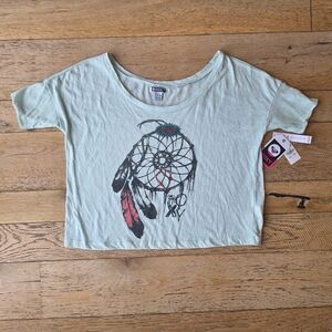 2000's Vintage Roxy Surf PacSun Misty Jade Dreamcatcher Open Neck Top in…